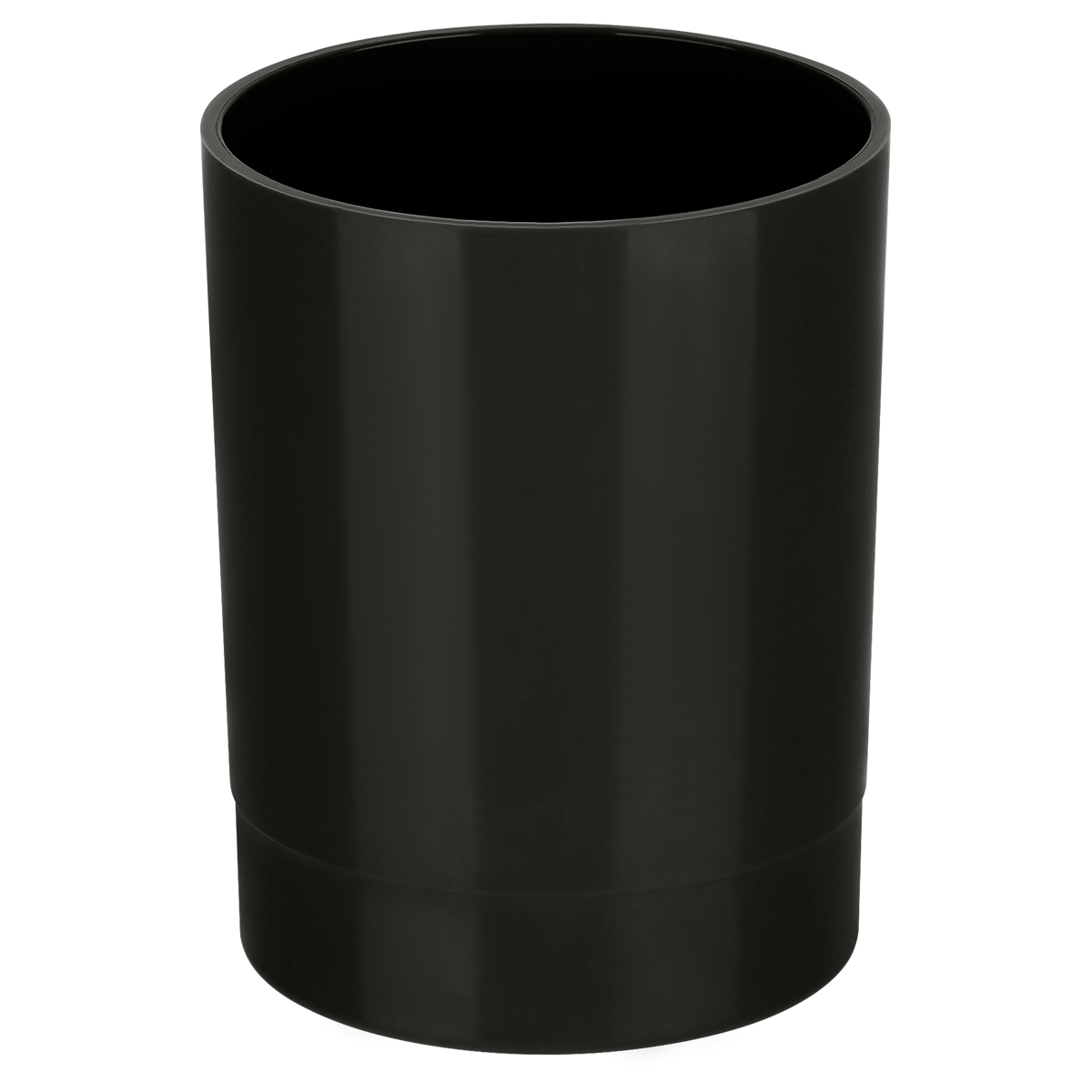 Подставка-стакан для канц. мелочей черная СТАММ Лидер пластиковая круглая