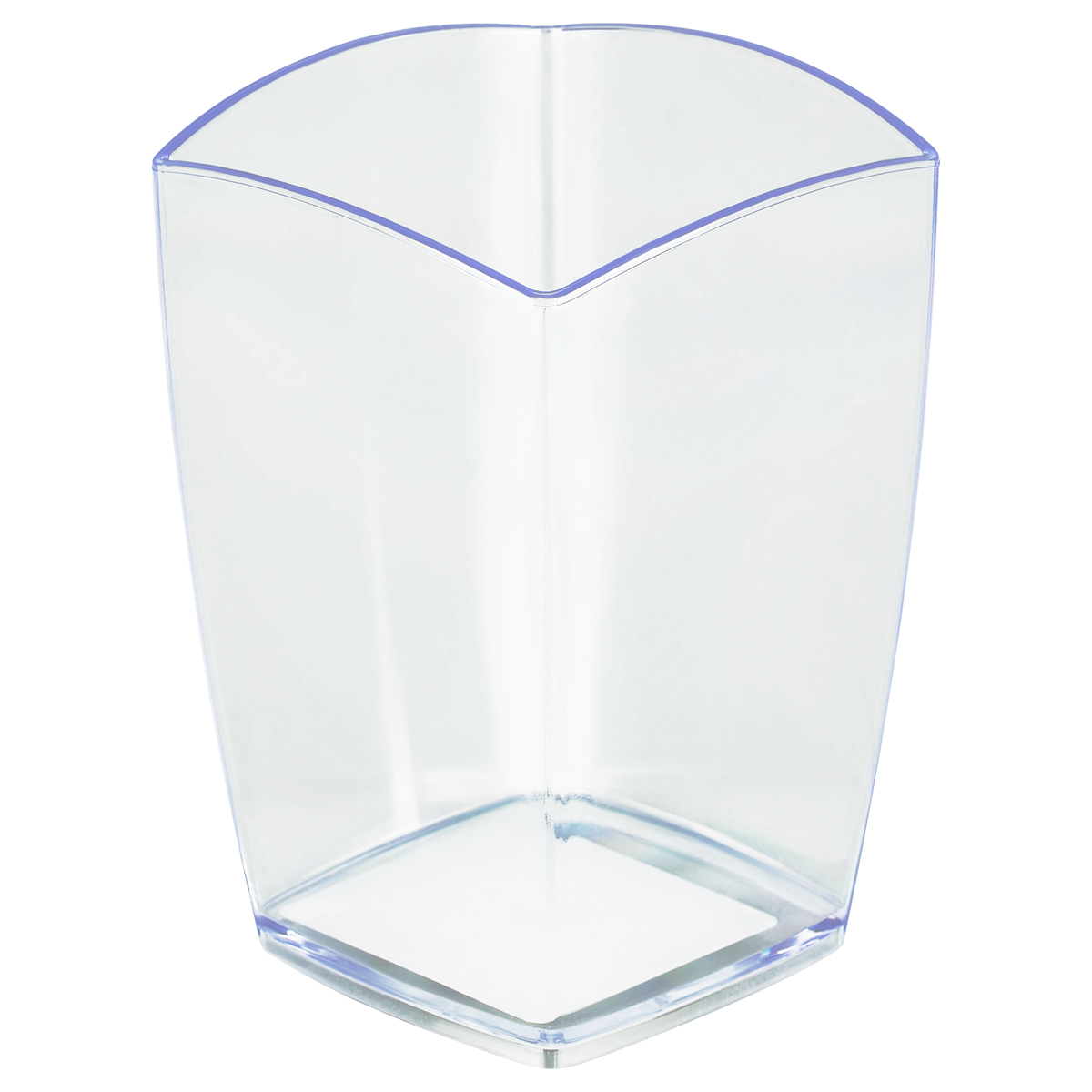 Подставка-стакан для канц. мелочей прозр СТАММ Тропик пластиковая квадратная