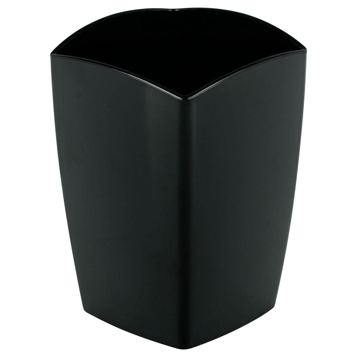 Подставка-стакан для канц. мелочей черная СТАММ Тропик пластиковая квадратная