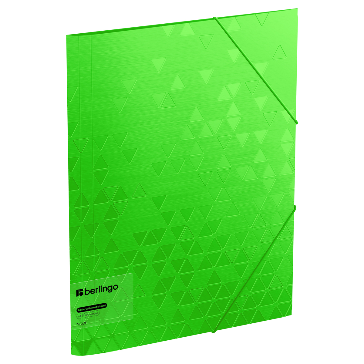 Папка на резинках А4 Berlingo Neon 600мкм, зеленый неон