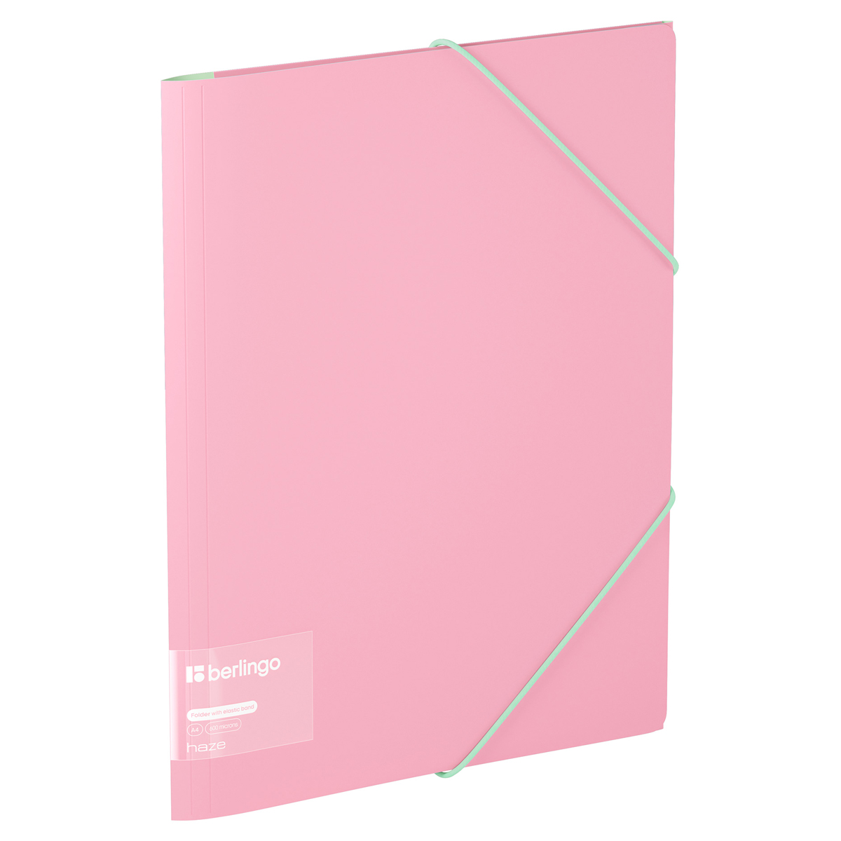 Папка на резинках А4 Berlingo Haze пластик, 600мкм, розовая, софт-тач