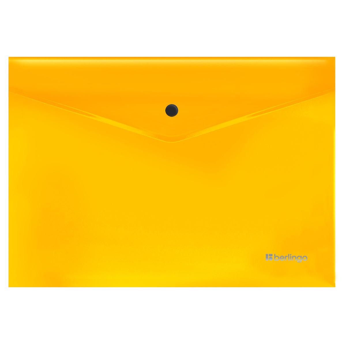 Папка-конверт А4 на кнопке 200мкм Berlingo Neonпрозрачная оранжевый неон