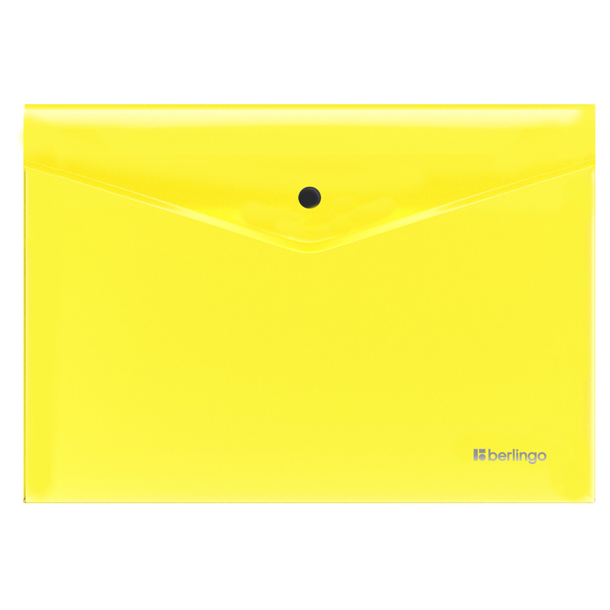 Папка-конверт А4 на кнопке 200мкм Berlingo Neonпрозрачная желтый неон