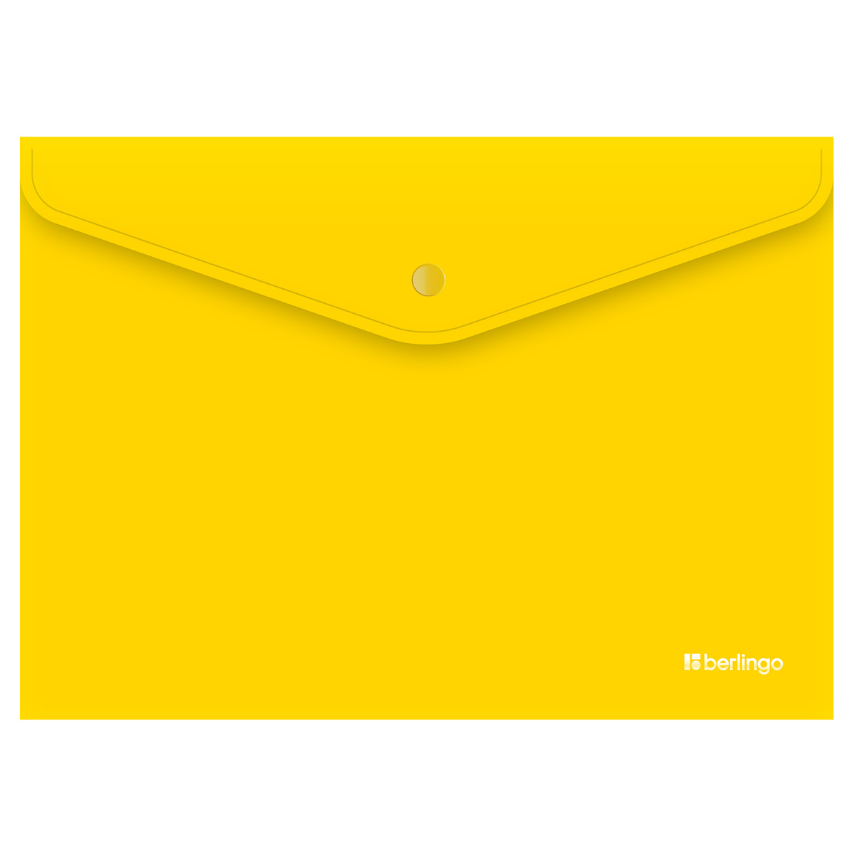 Папка-конверт А4 на кнопке 200мкм Berlingo City Style непрозрачная желтая