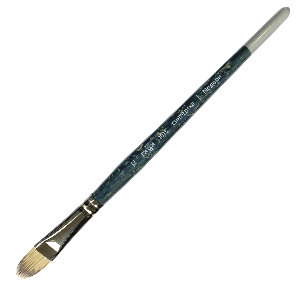 Кисть художественная синтетика Гамма "Модерн", плоскоовальная №12, короткая ручка