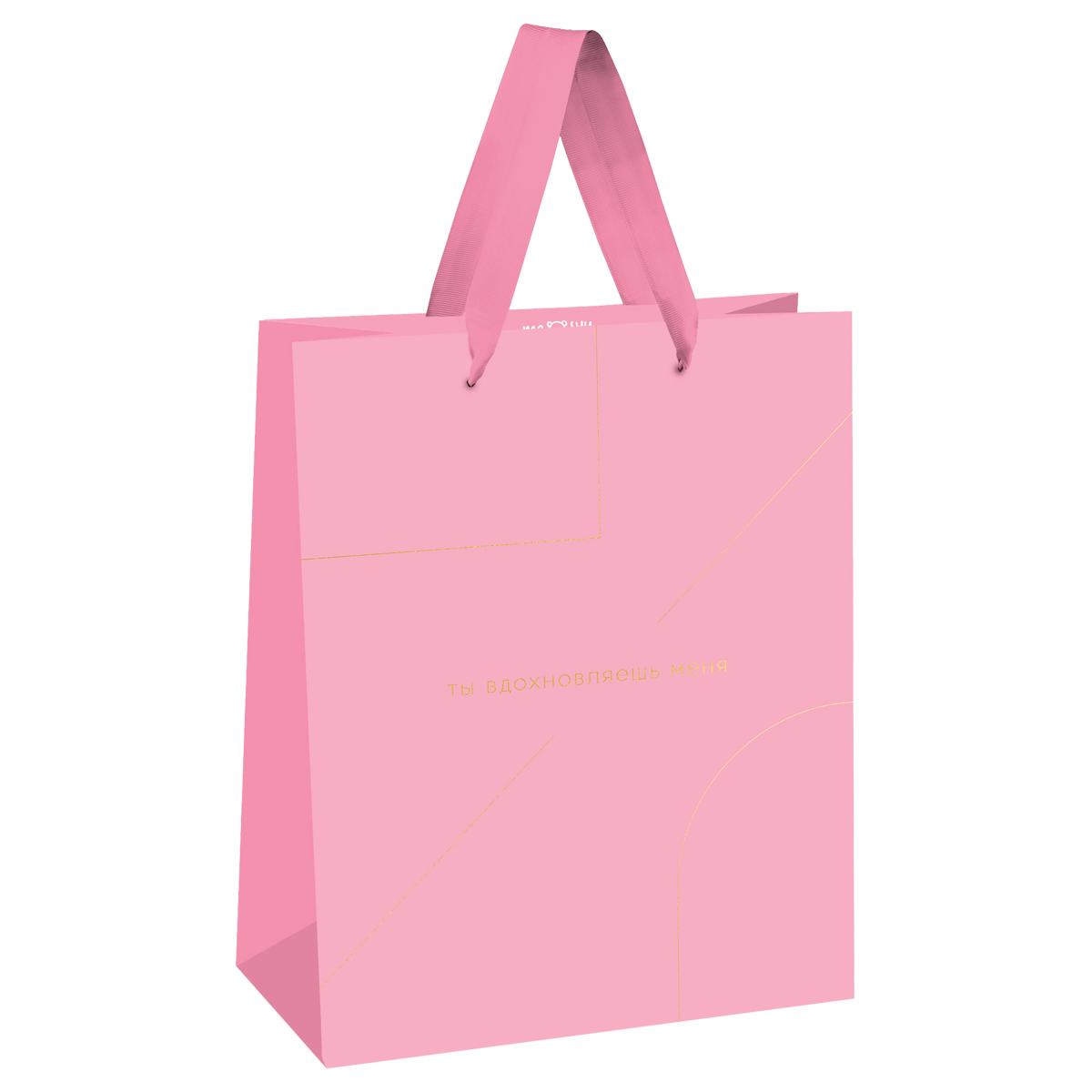 Пакет подарочный 18*23*10см MESHU "Monocolor. Pink", отд. фольгой, матовая ламинация
