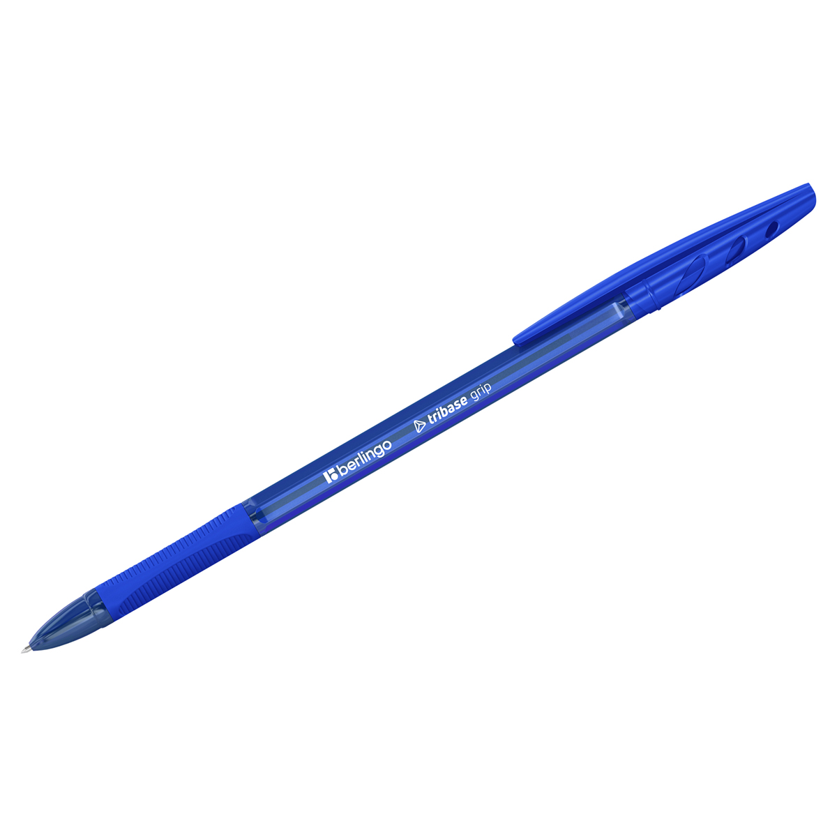 Ручка шарик. Berlingo "Tribase grip" синяя, 1,0мм, грип