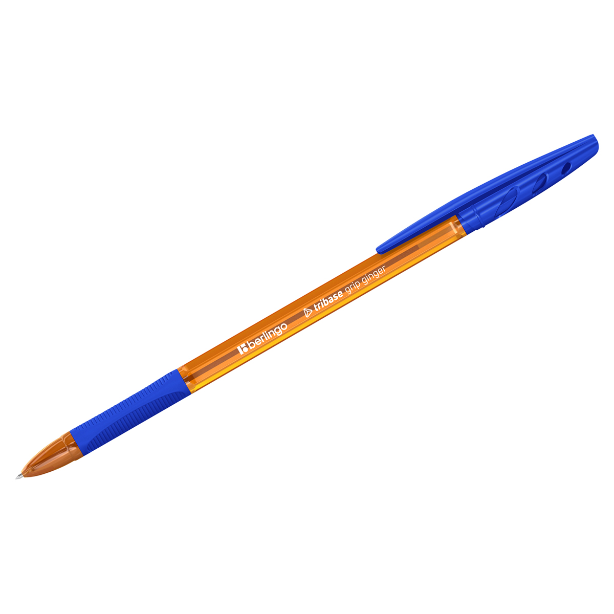Ручка шарик. Berlingo "Tribase grip ginger" синяя, 0,7мм, грип