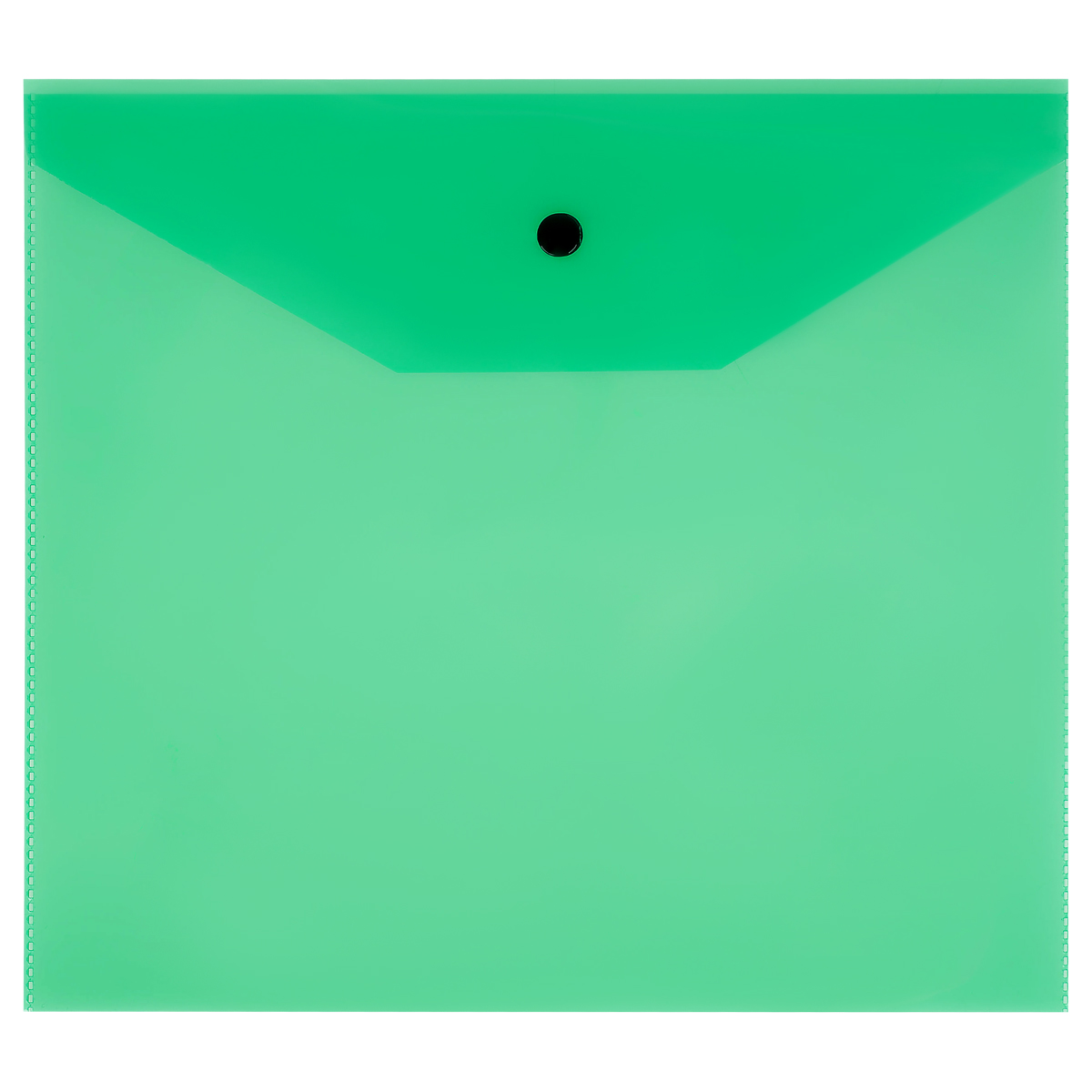 Папка-конверт А5+ на кнопке 120мкм зеленая СТАММ