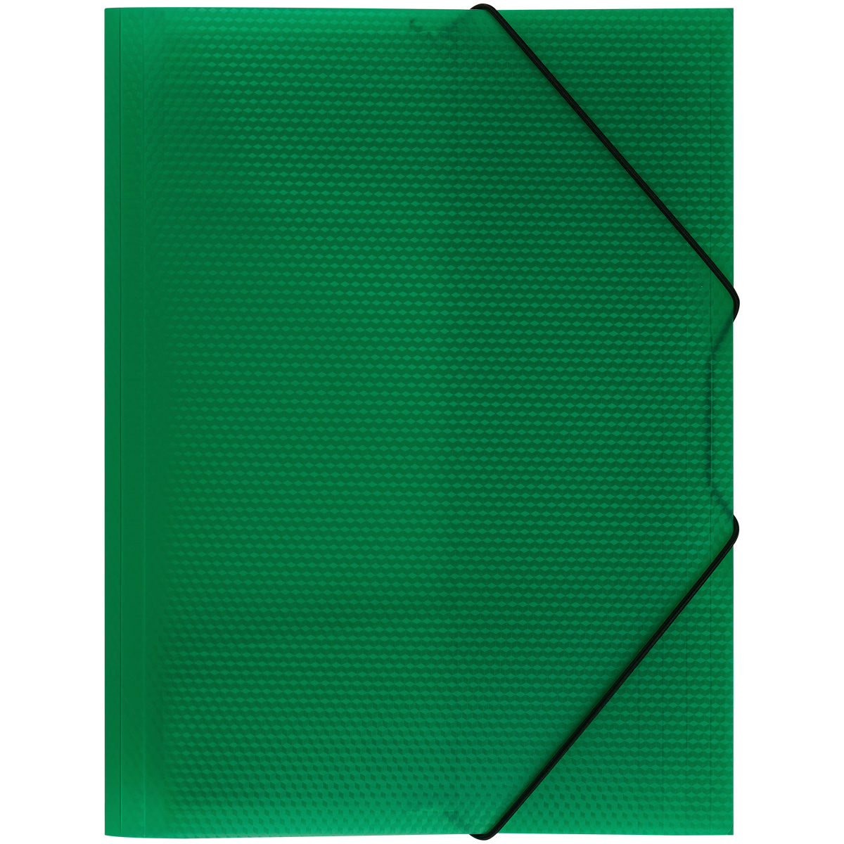 Папка на резинках А4 37мм зеленая СТАММ Кристалл 500мкм пластик