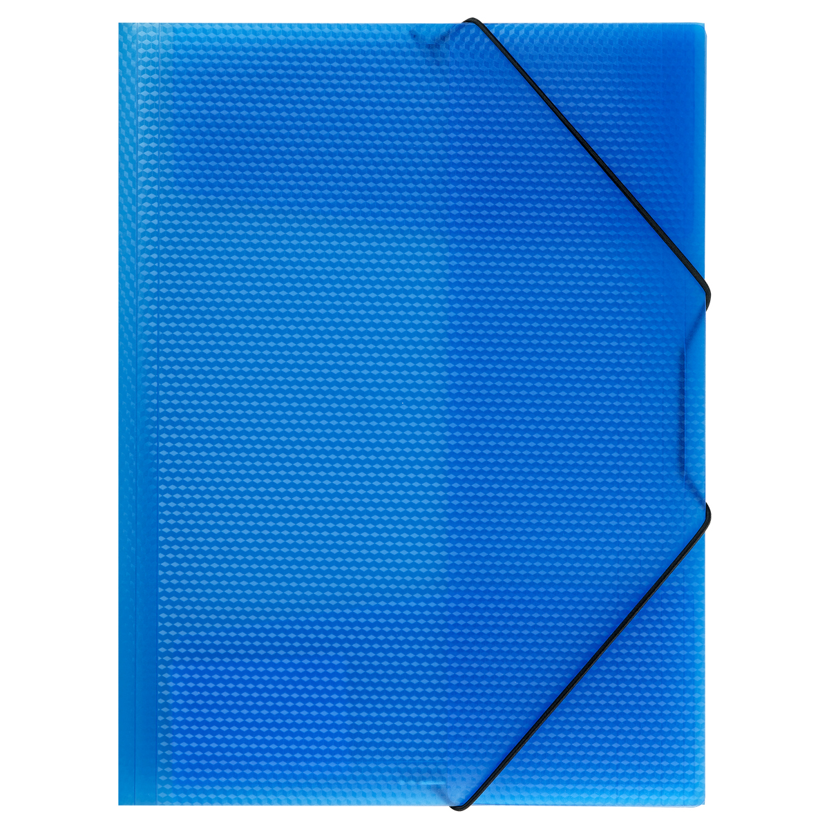 Папка на резинках А4 37мм синяя СТАММ Кристалл 500мкм пластик