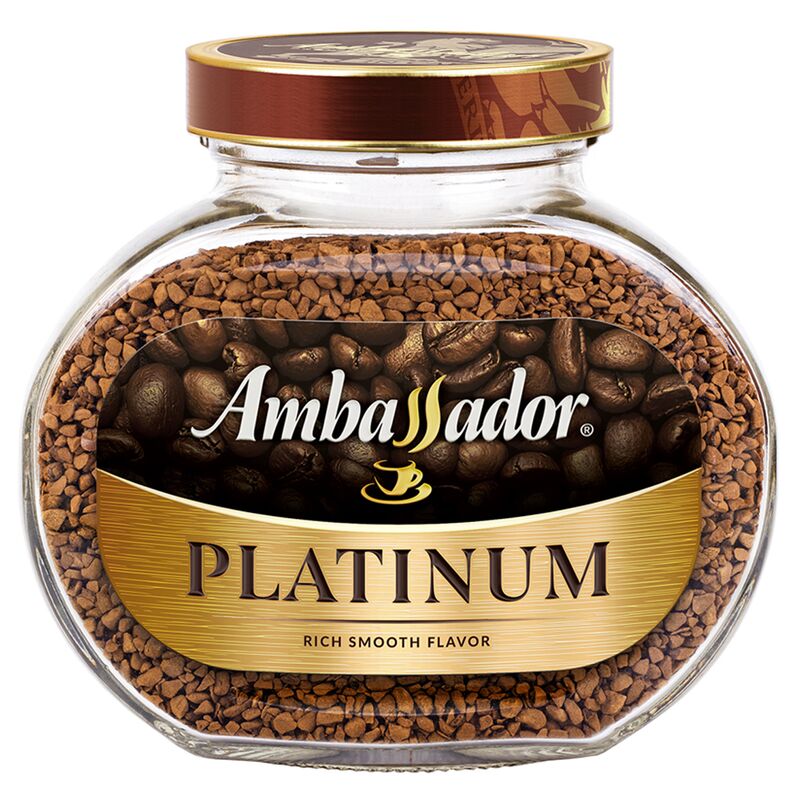 Кофе растворимый Ambassador Platinum 95г, сублимированный, стеклянная банка,