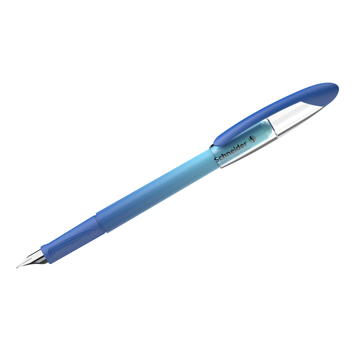 Ручка перьевая Schneider Voyage caribbean синяя, 1 картридж, грип, сине-голубой корпус