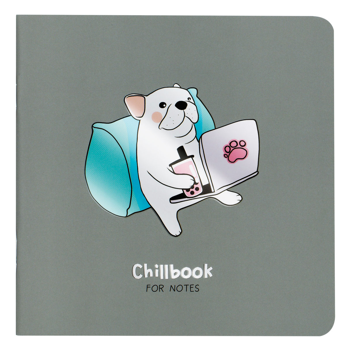 Записная книжка 170*170 мм 40л. на скрепке MESHU "Chillbook", soft-touch ламинация, выборочный УФ-лак, блок без линовки, 80г/м2