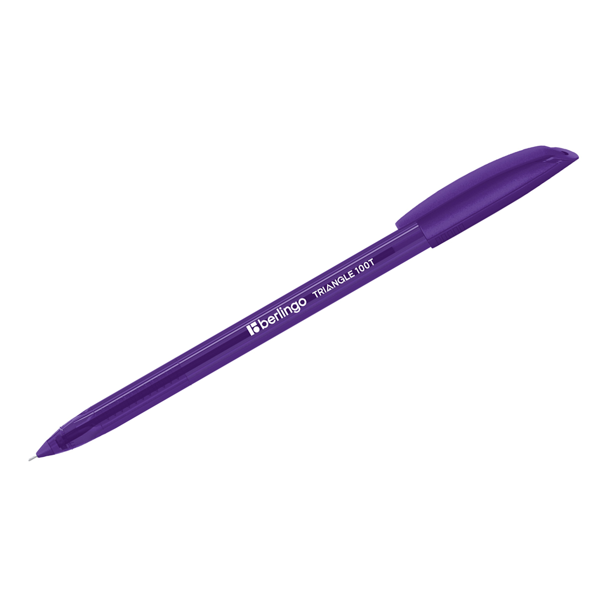 Ручка шарик. Berlingo "Triangle 100T" фиолеовая, 0,7мм, трехгран.