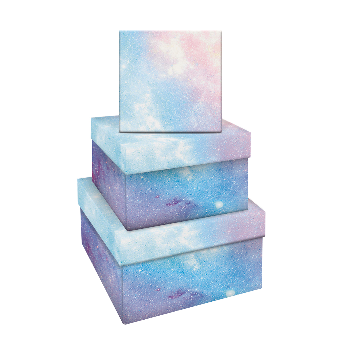 Набор квадратных коробок 3в1, MESHU "Облака", (19,5*19,5*11-15,5*15,5*9см)