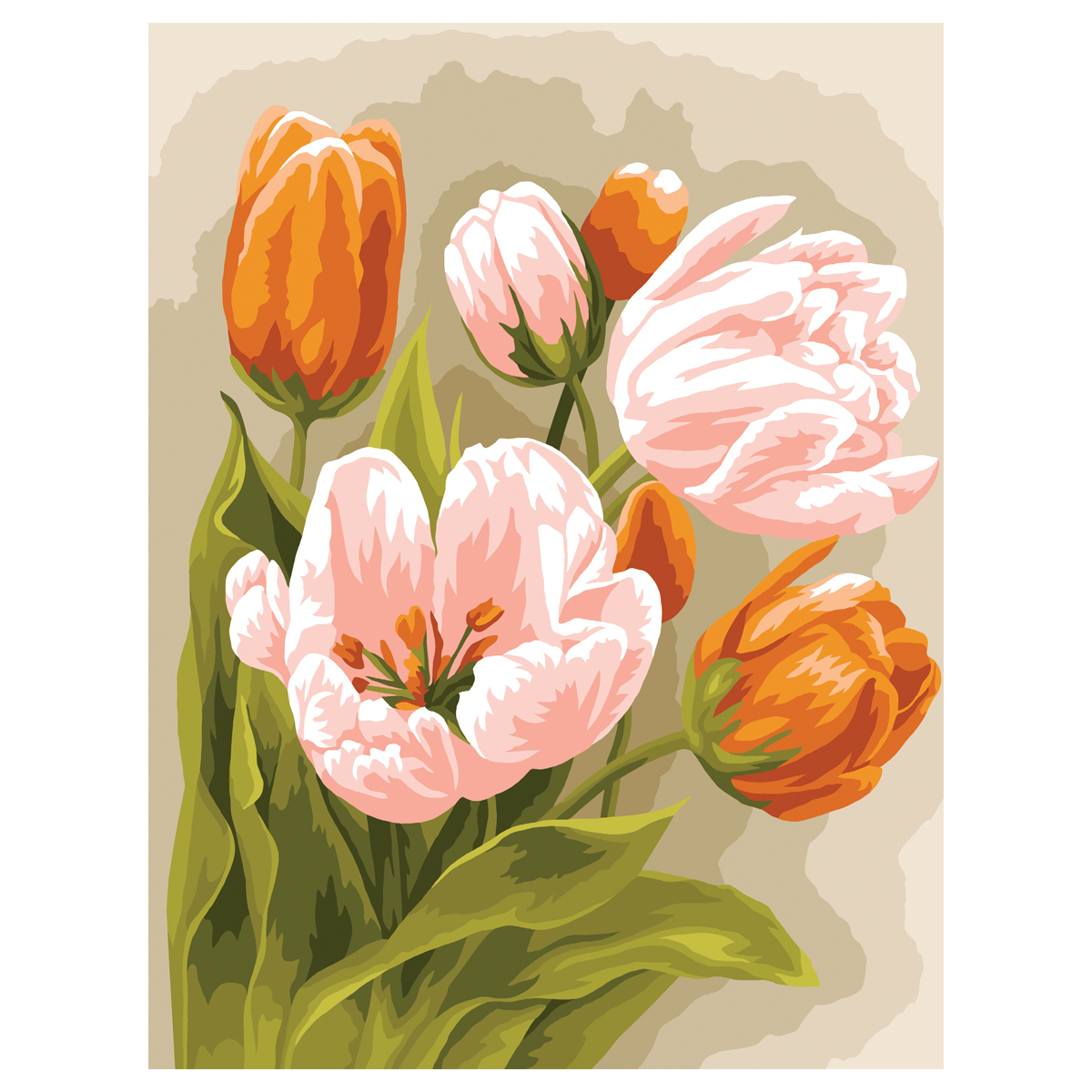 Картина по номерам на картоне ТРИ СОВЫ "Тюльпаны", 30*40, с акриловыми красками и кистями