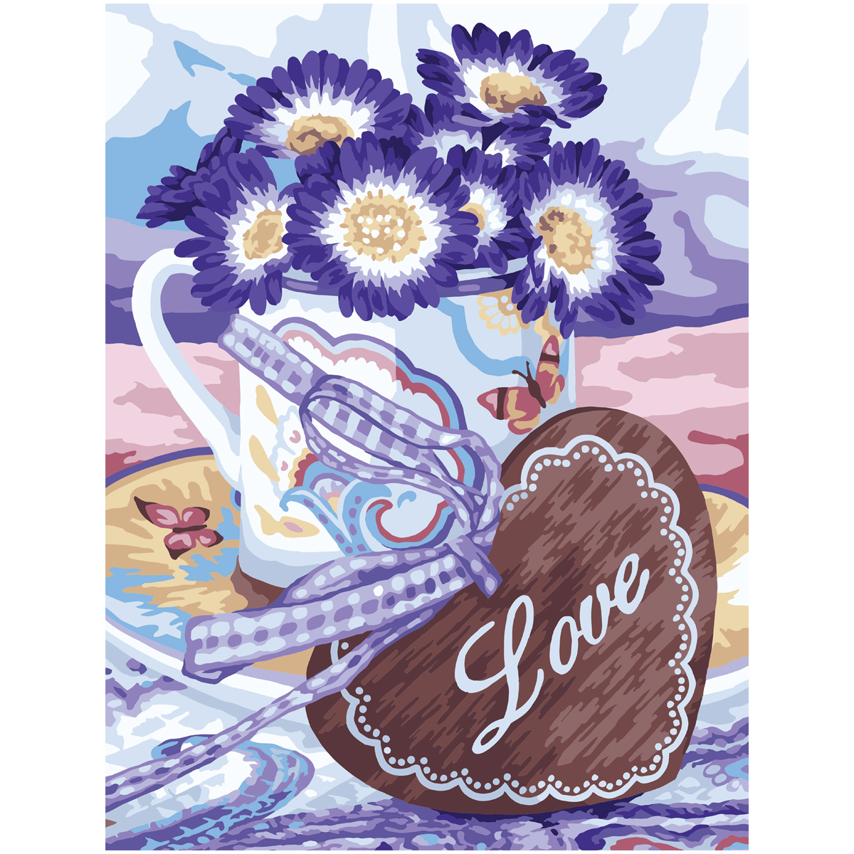 Картина по номерам на картоне ТРИ СОВЫ "С любовью", 30*40, с акриловыми красками и кистями