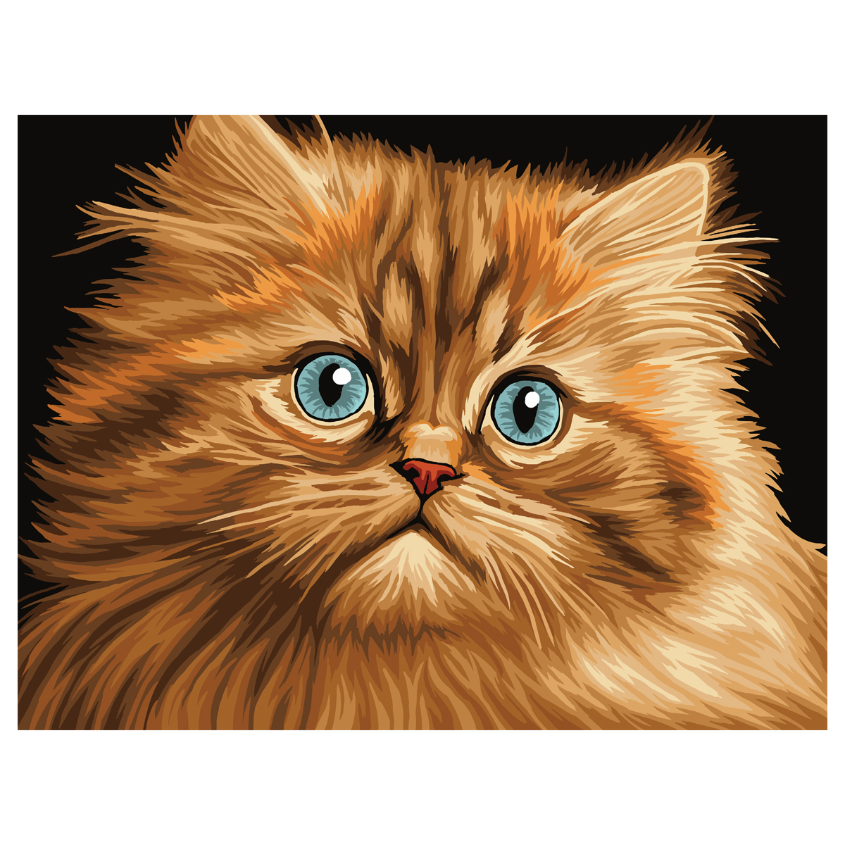 Картина по номерам на картоне ТРИ СОВЫ Пушистый котенок, 30*40, с акриловыми красками и кистями