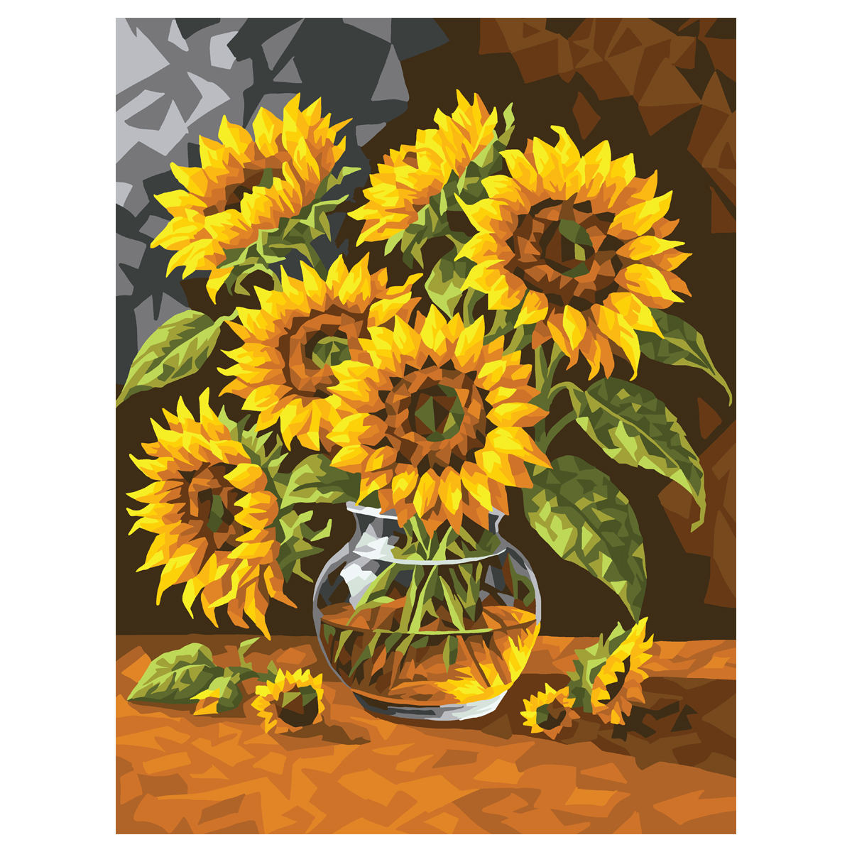 Картина по номерам на картоне ТРИ СОВЫ Цветы солнца, 30*40, с акриловыми красками и кистями