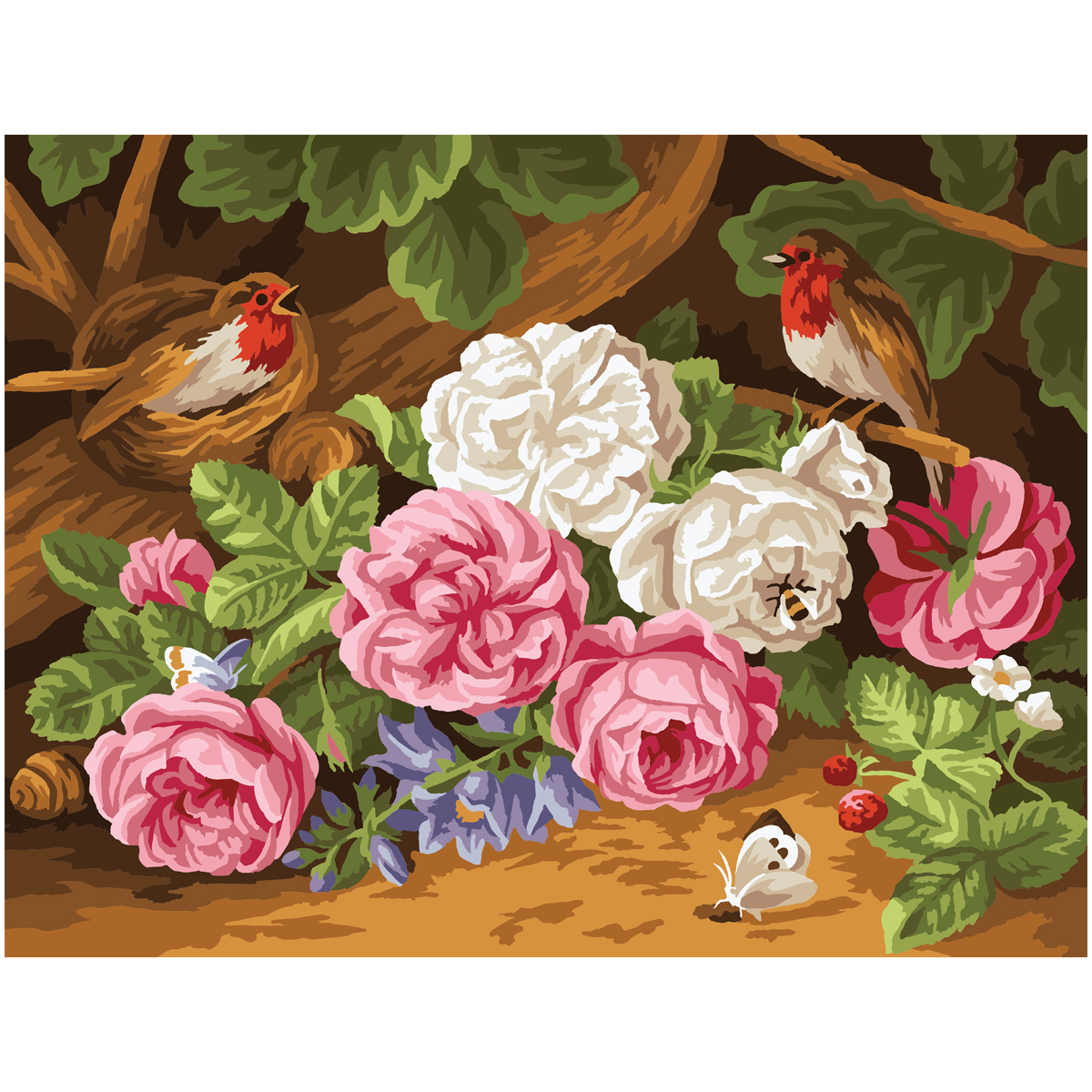 Картина по номерам на холсте ТРИ СОВЫ "Пышные розы", 30*40, с акриловыми красками и кистями