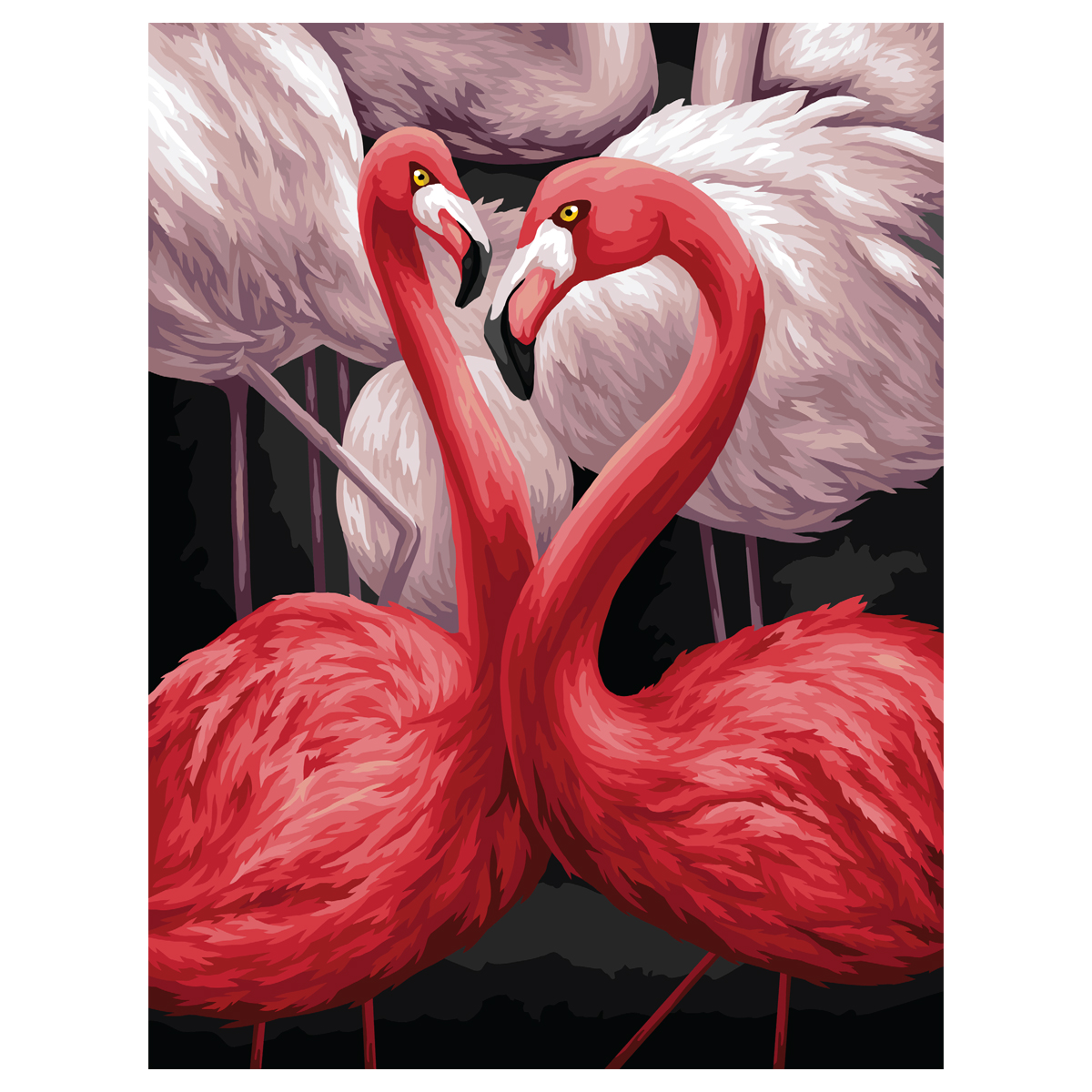 Картина по номерам на холсте ТРИ СОВЫ Розовые фламинго, 30*40, с акриловыми красками и кистями