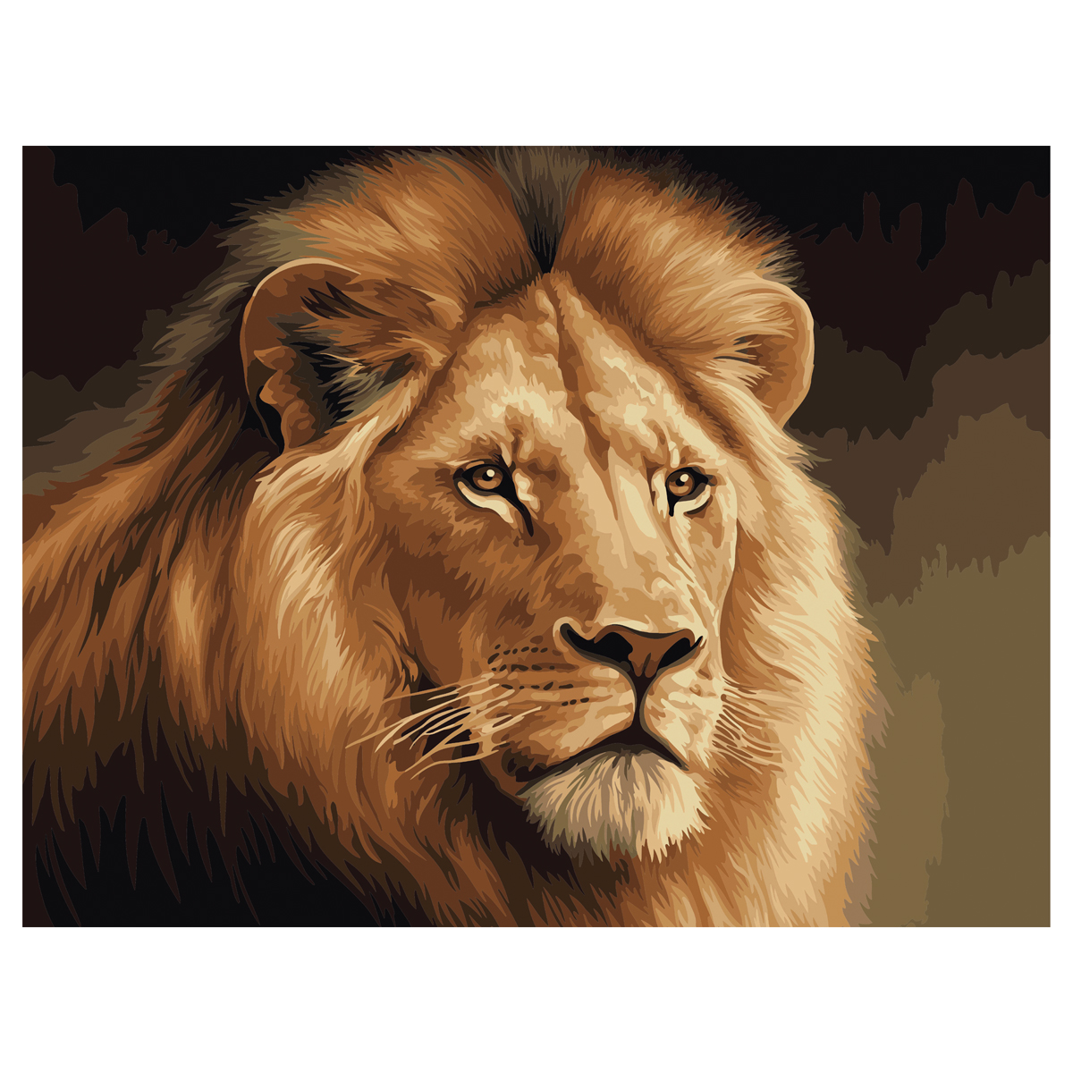 Картина по номерам на холсте ТРИ СОВЫ "Царь зверей", 40*50, с акриловыми красками и кистями