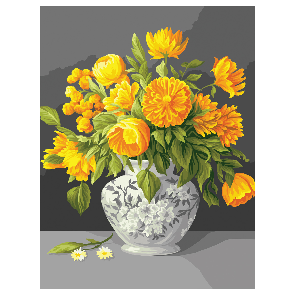 Картина по номерам на холсте ТРИ СОВЫ "Желтые цветы", 40*50, с акриловыми красками и кистями