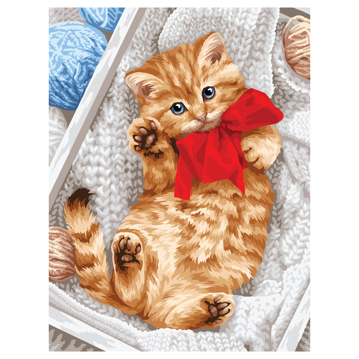 Картина по номерам на холсте ТРИ СОВЫ "Милый котенок", 40*50, с акриловыми красками и кистями