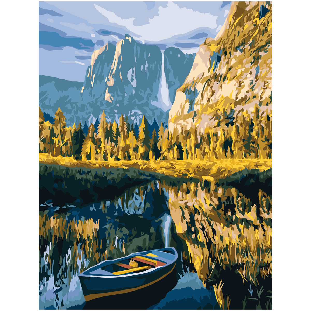 Картина по номерам на холсте ТРИ СОВЫ "Осень в горах", 40*50, с акриловыми красками и кистями