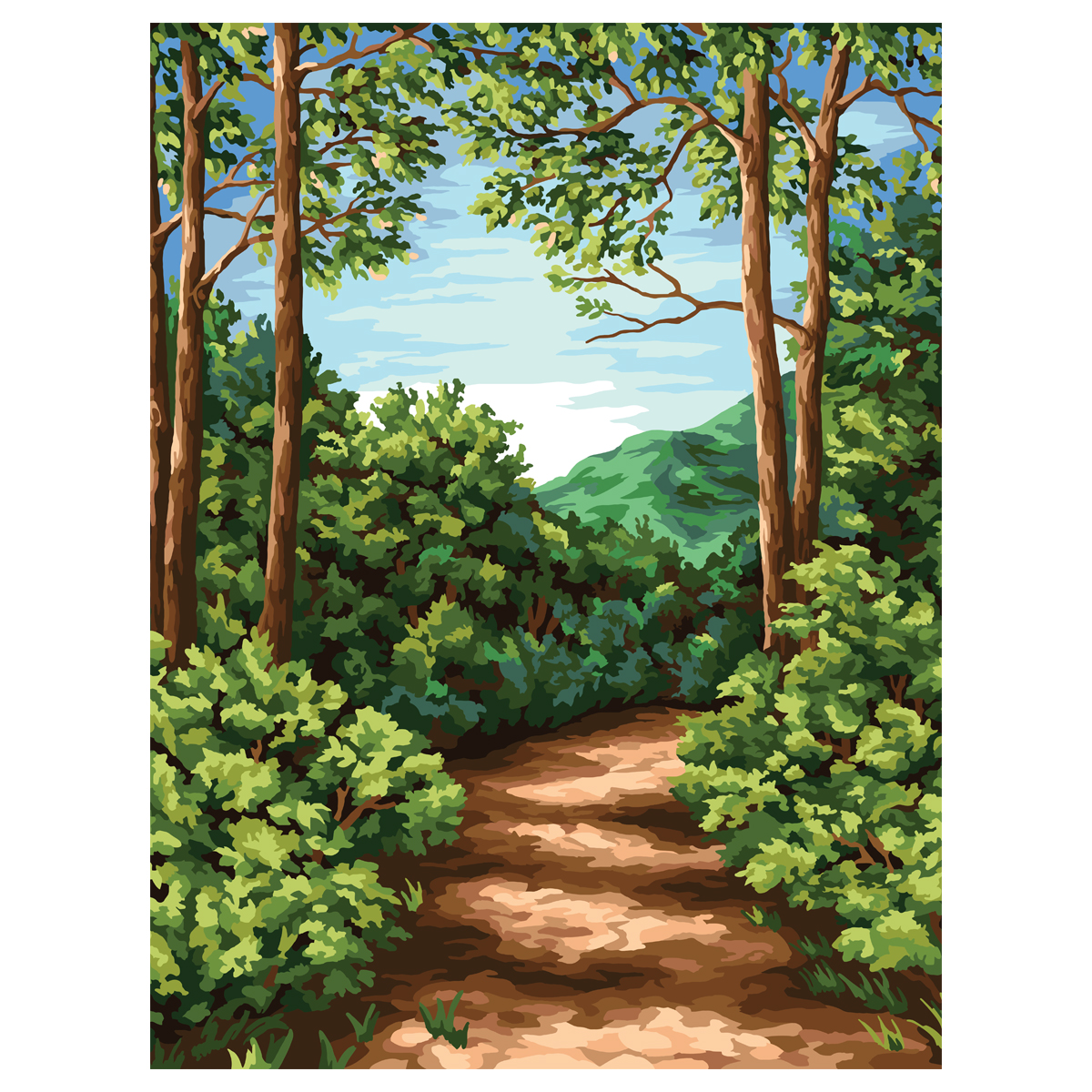 Картина по номерам на холсте ТРИ СОВЫ Лесная тропа, 40*50, с акриловыми красками и кистями