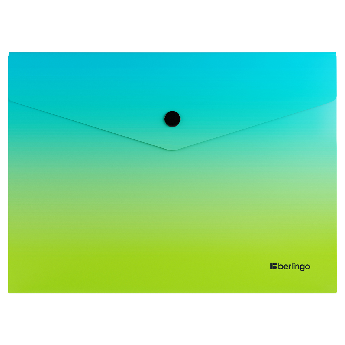 Папка-конверт А5 на кнопке 180мкм Berlingo Radiance голубой/зеленый градиент