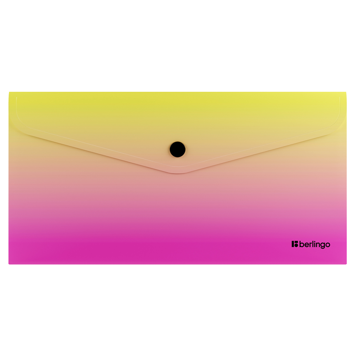 Папка-конверт 255*130мм на кнопке 180мкм Berlingo Radiance Travel size желтый/розовый градиент