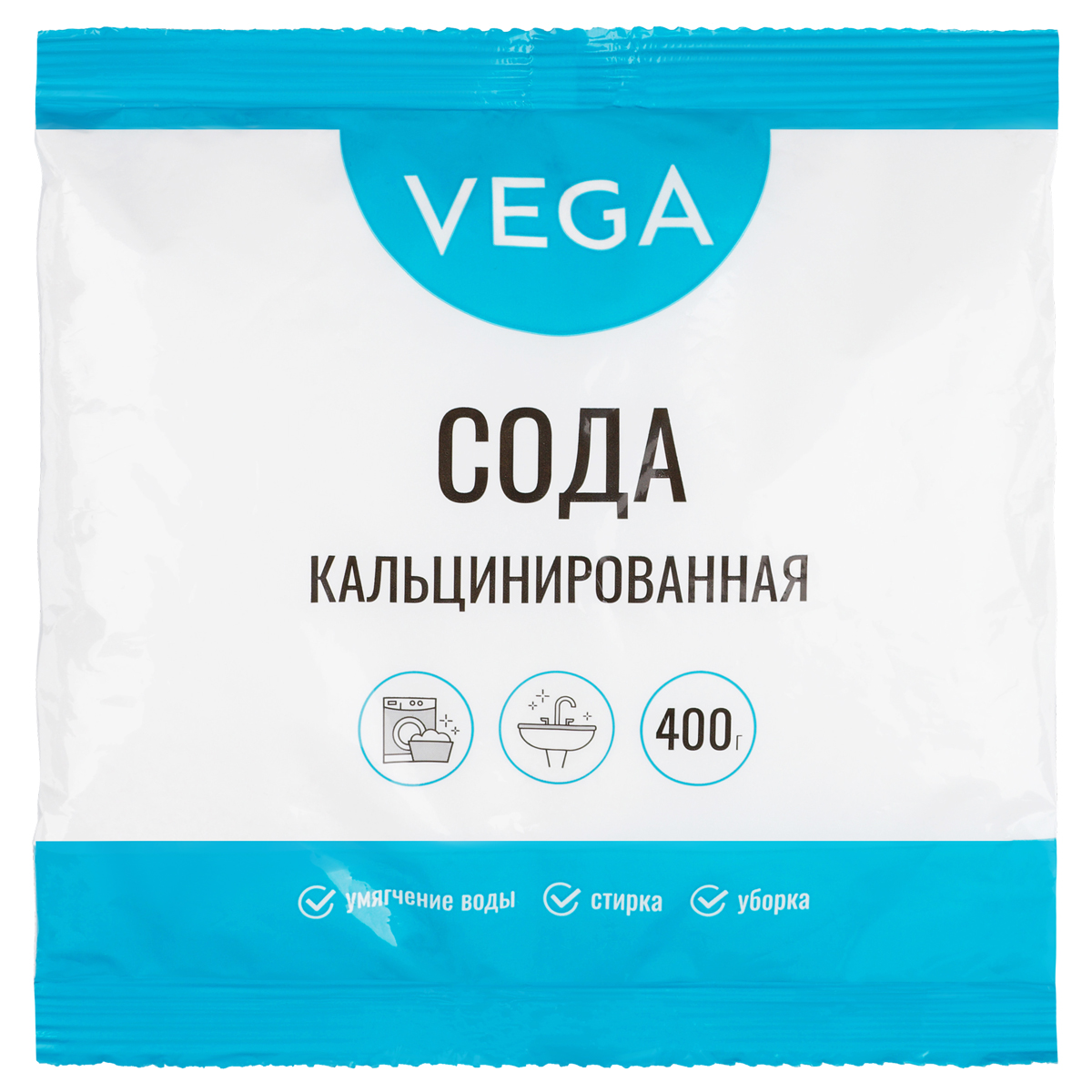Сода кальцинированная, Vega, 400г, полиэтиленовый пакет
