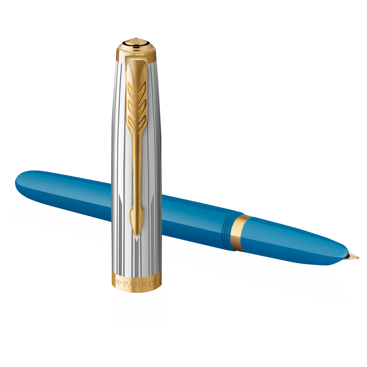 Ручка перьевая Parker 51 Turquoise GT темно-синяя, 0,8мм, подарочная упаковка