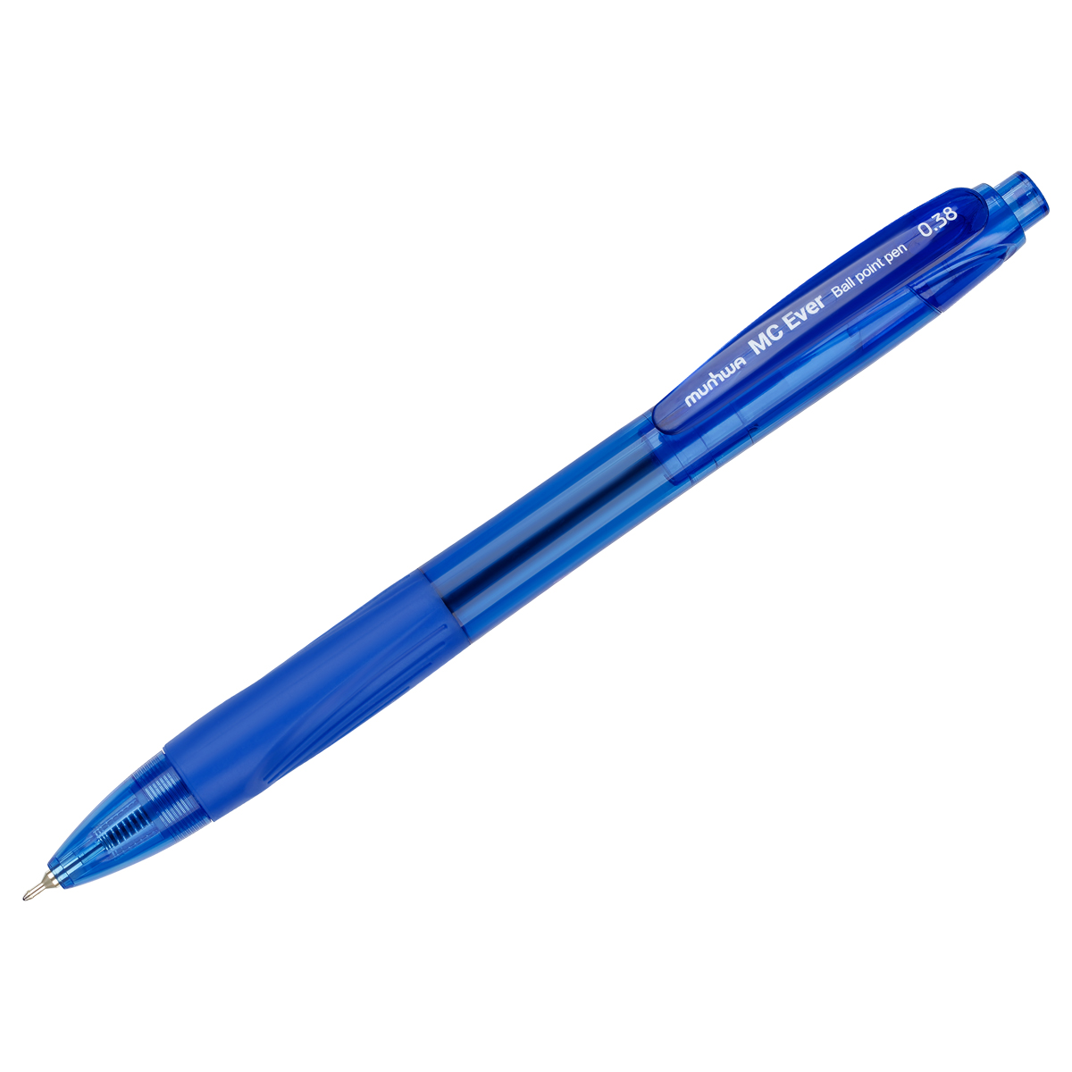 Ручка шарик. автомат. Munhwa MC Ever синяя, 0,38мм, грип