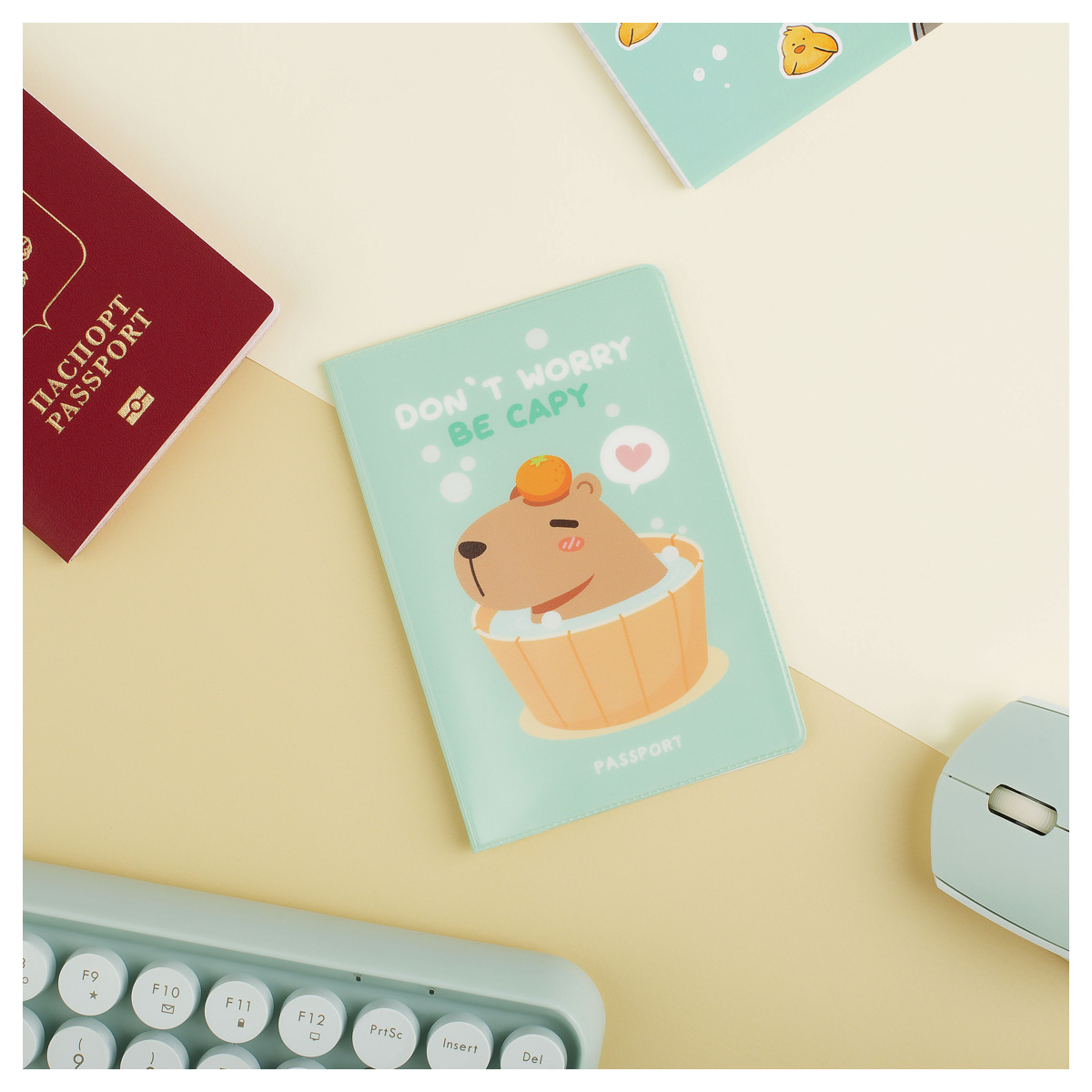 Обложка для паспорта MESHU Capybara, ПВХ, 2 кармана