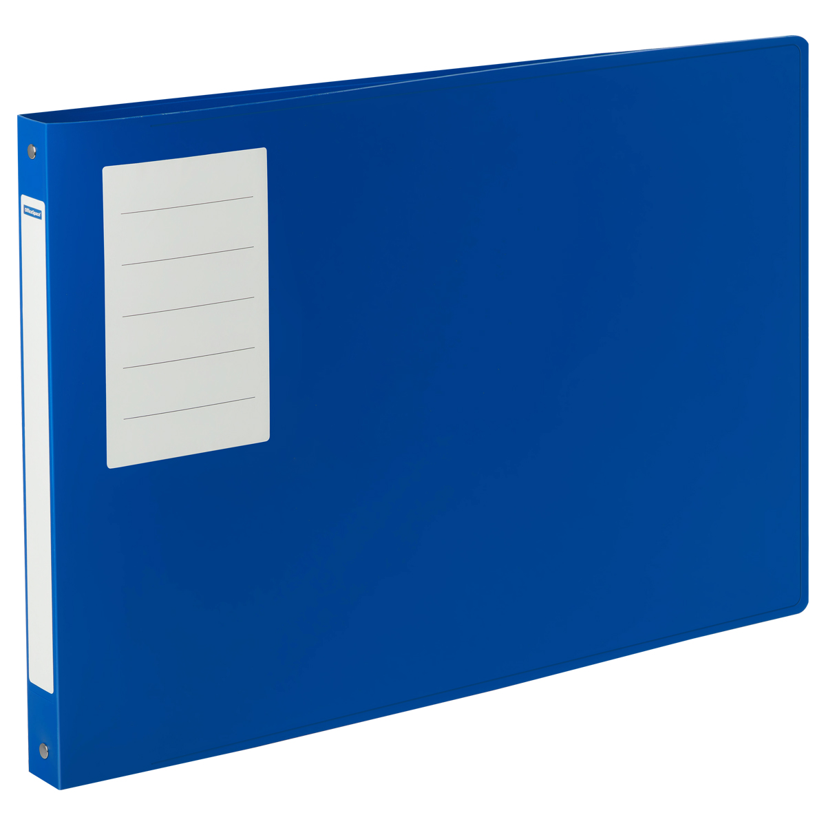 Папка на 4 кольца А3 27мм синяя горизонт OfficeSpace 800мкм пластик