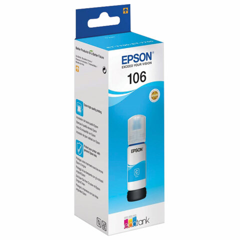 Чернила EPSON (C13T00R240) для СНПЧ L7160/L7180, голубой, оригинальные, ресурс 5000 страниц