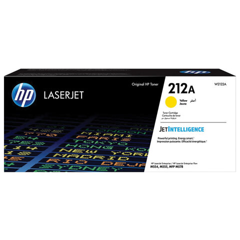 Картридж лазерный HP (W2122A) 212A для Color LaserJet M554/M555, желтый, оригинальный, ресурс 4500 страниц