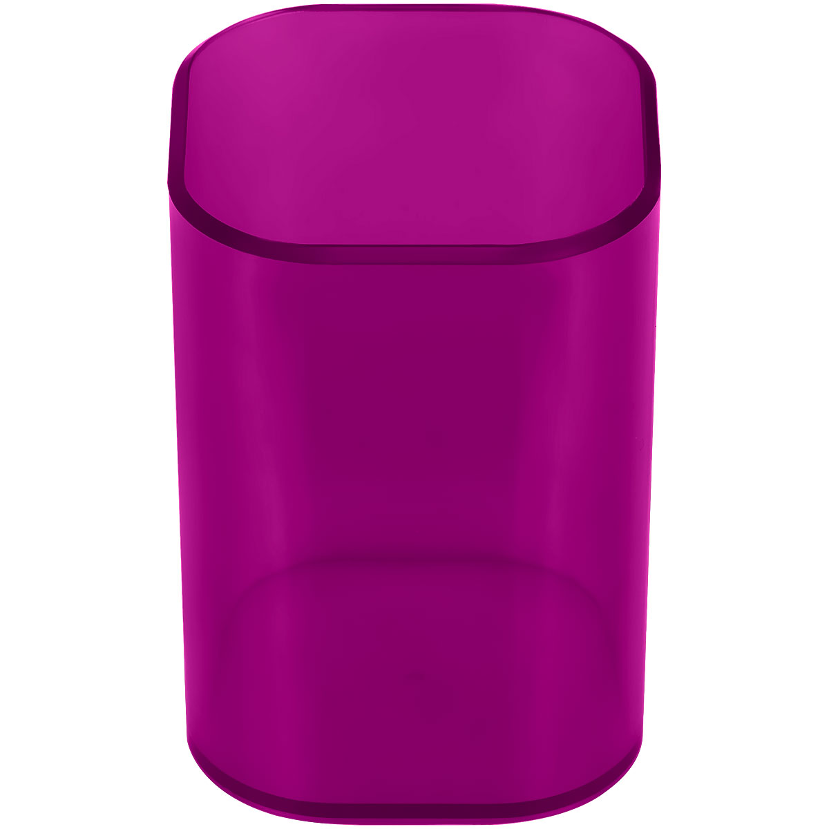 Подставка-стакан для канц. мелочей фиолет СТАММ Фаворит пластиковая квадратная тонированная