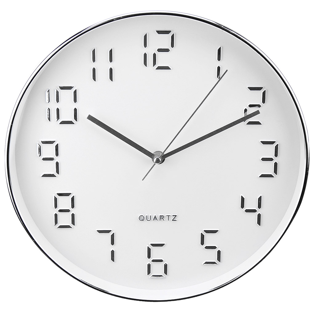 Часы настенные "Некст" д30х4,7см, мягкий ход, циферблат белый, пластм. серебро (Китай)
