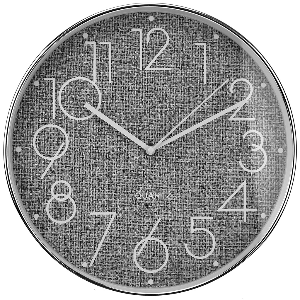 Часы настенные "Фактура" д30х4,3см, мягкий ход, циферблат фотопечать, пластм. серебро (Китай)