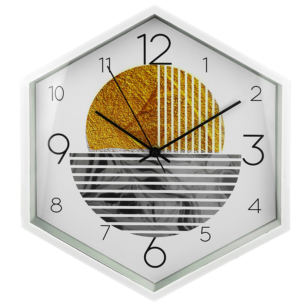 Часы настенные "Стихия" 30х34,5х4,5см, циферблат фотопечать, пластм. белый (Китай)