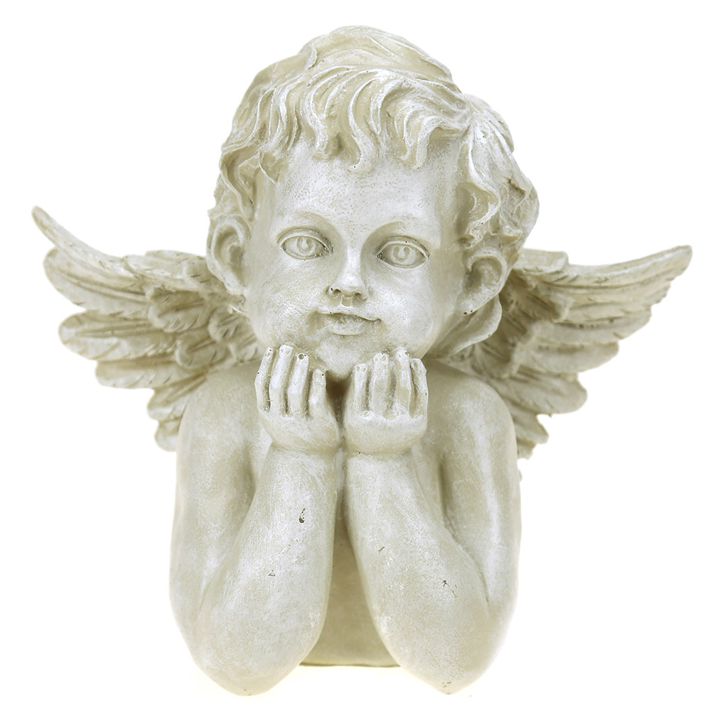 Скульптура-фигура для сада из полистоуна "Ангел задумчивый на животе" 22х21см (Россия)