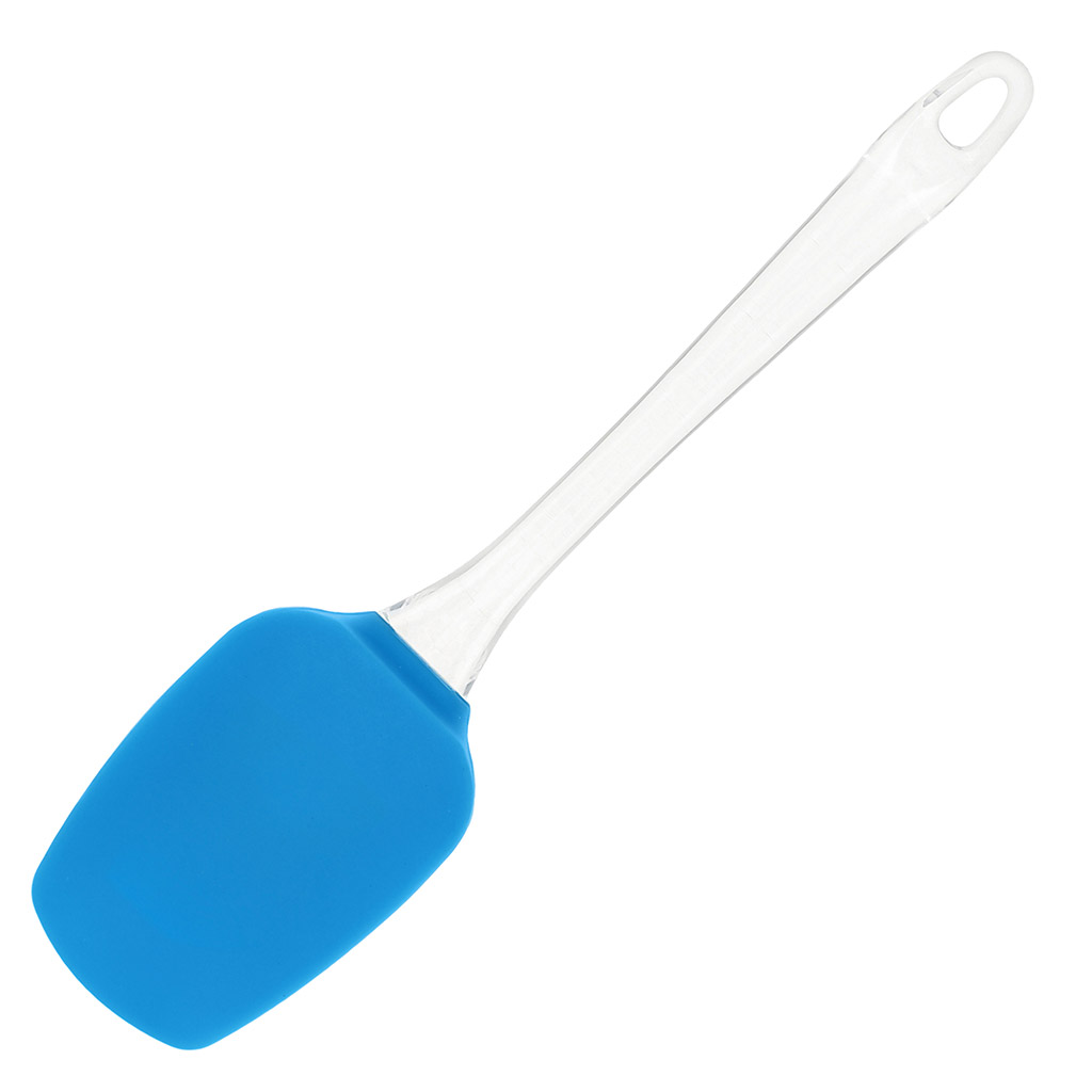 Лопатка силиконовая кулинарная прозрачная ручка "Услада" 25,2х6х1,8см, голубой (Китай)