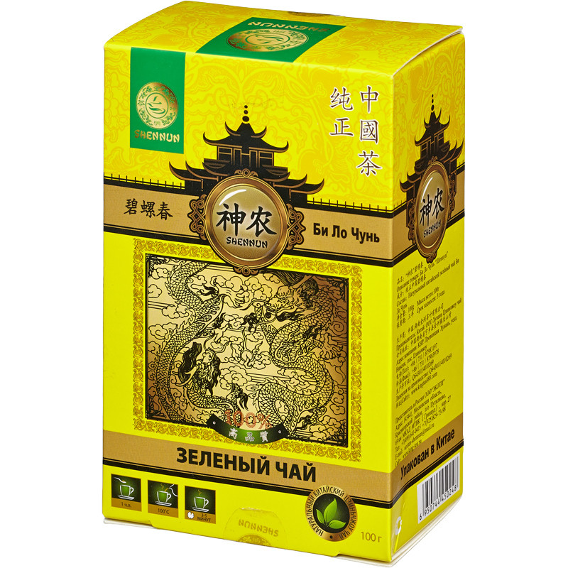 Чай Shennun Билочунь зеленый, спираль, 100 г. 13065