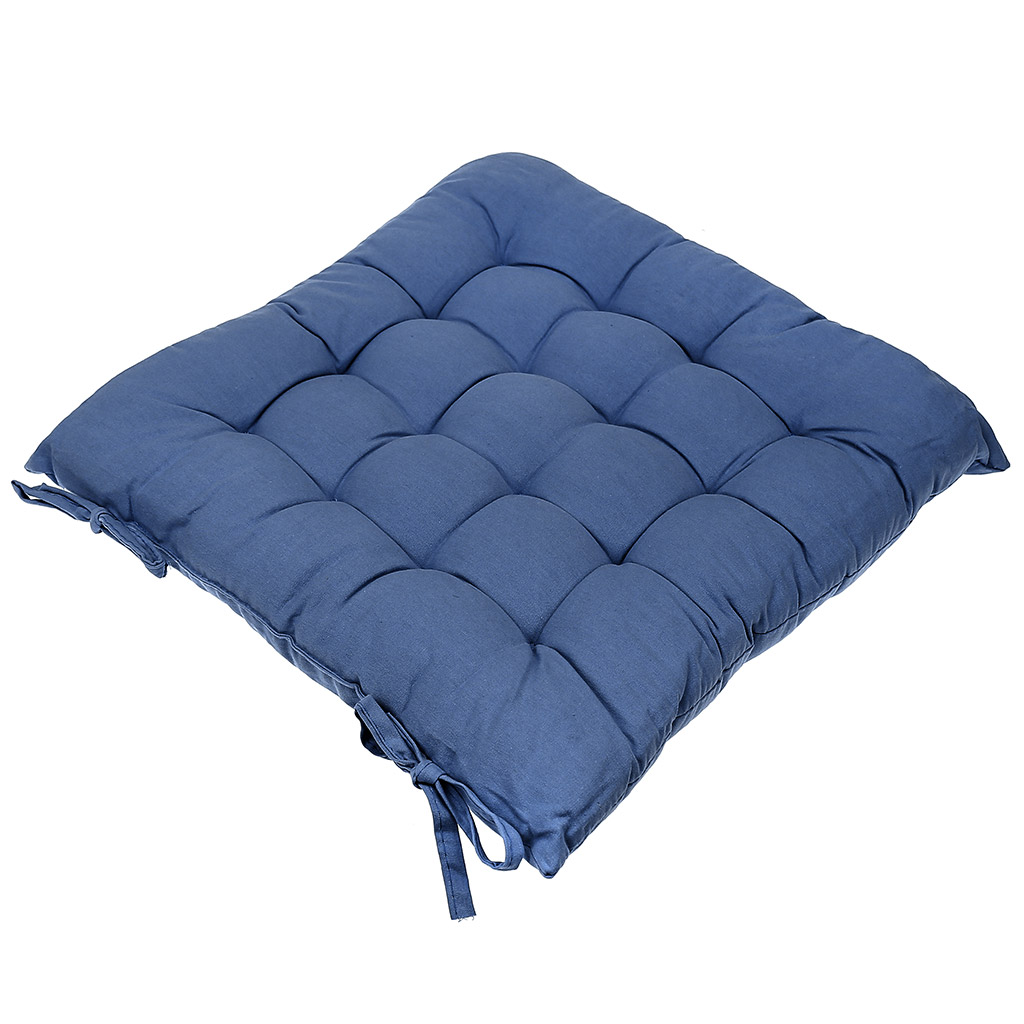 Подушка для стула 40х40х5см "Капри" синий, 100% полиэстер (наполнитель синтепон) (Китай)