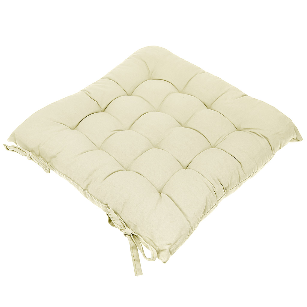 Подушка для стула 40х40х5см "Капри" ванильный, 100% полиэстер (наполнитель синтепон) (Китай)