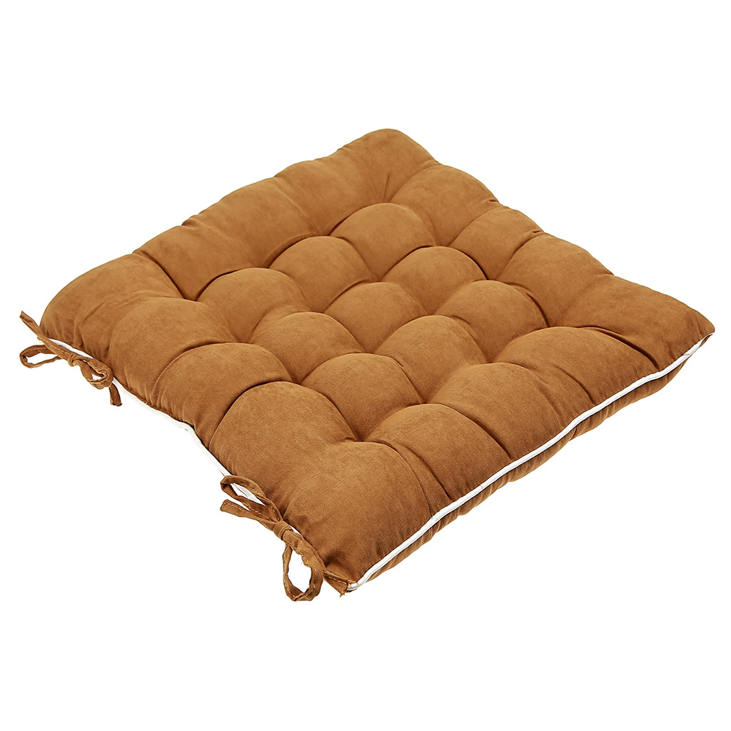 Подушка для стула 40х40х5см "Милан" с кантом, коричневый, 100% полиэстер (наполнитель синтепон) (Китай)